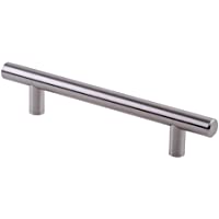 Emuca 9156551 Tirador para mueble Ø12mm intereje 128mm en acero acabado níquel satinado- 1 unidad